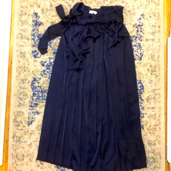 Navy Wide Leg Cropped Pant - Picture 6 of 15